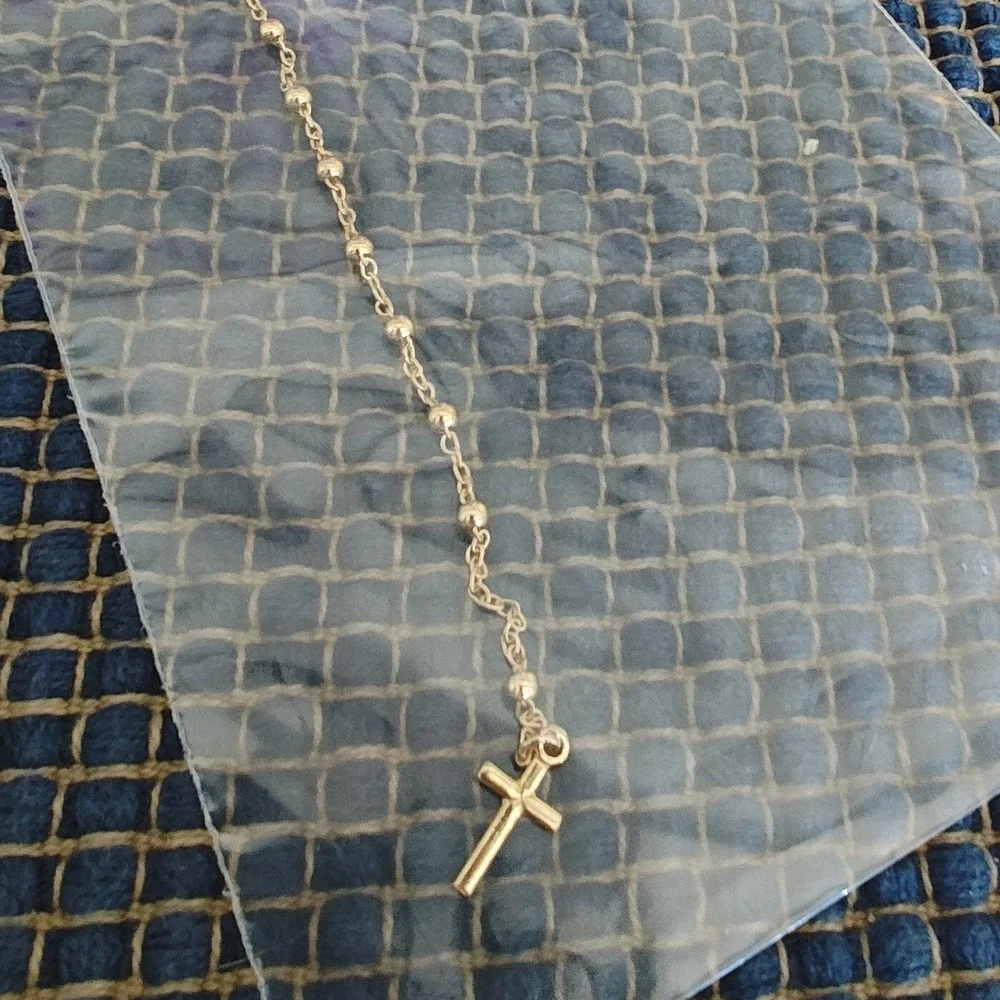 Rosary Decade Chaplet Bracelet Gold Plated Silver Miraculous Medal Cross